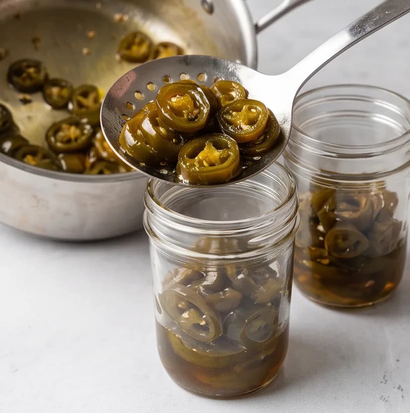Jelibon Biber Turşusu Tarifi (Candied Jalapeno Tatlı-Acı Biber) — Adım 4: Biberlerin Kavanozlara Aktarılması