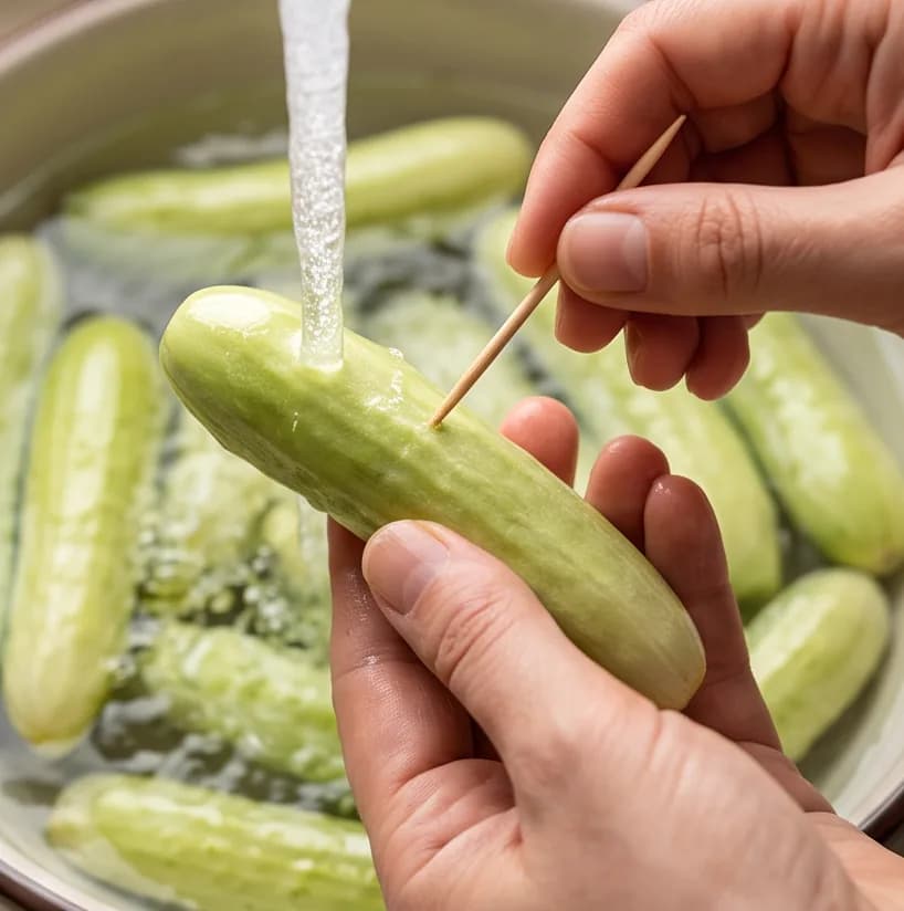 Kütür Kütür Acur Turşusu Nasıl Kurulur? — Adım 1: Acurların Yıkanması ve Uçlarının Alınması